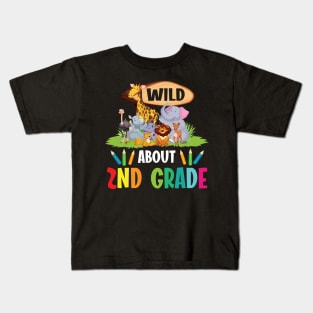 Animals Students Seniors Back To School Wild About 2nd Grade Kids T-Shirt